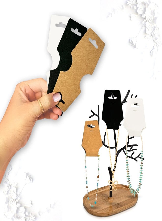 DEEPTAGS Jewellery Display Cards for Bracelet, Earring, Necklace, Jewelry, Hair Ties, in Black|Brown|White, 300 PCS (100 Each) - Image 4